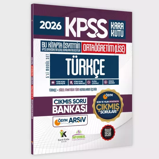 2026 FULLOrtaöğretim KPSS Türkçe Kara Kutu ÖSYM Çıkmış Soru Bankası Son 15 Yıl (Sadece Ortaöğretim)