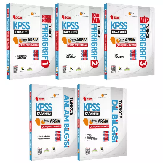 2026 KPSS Türkçe Kara Kutu ÖSYM Çıkmış Soru Bankası 5li Set Konu Özetli Dijital Çözümlü
