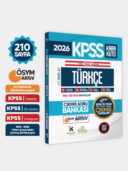 2026 FULLKPSS Lisans-Önlisans-Ortaöğretim Türkçe’nin Kara Kutusu ÖSYM Çıkmış Soru Bankası Son 15 Yıl