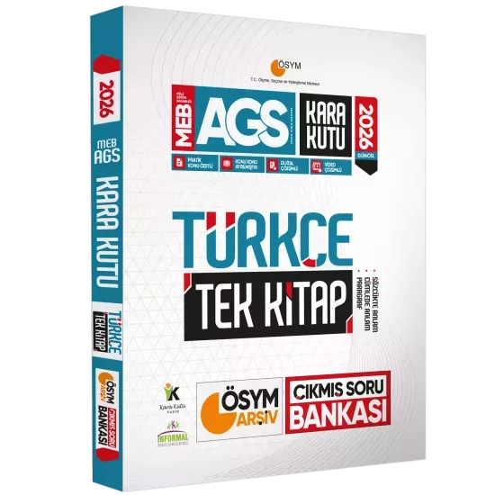 2026 MEB-AGS Kara Kutu Türkçe TEK KİTAP ÖSYM ARŞİV Çıkmış Soru  Bankası Konu Özetli Dijital Çözümlü