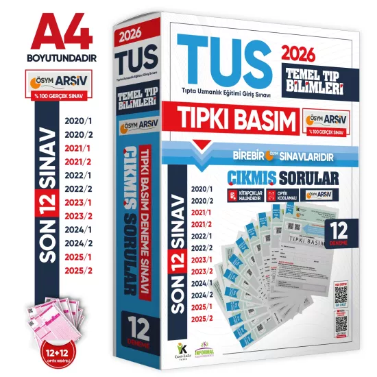 2026 TUS Temel&Klinik Tıp Bilimleri ÖSYM Çıkmış Soru Tıpkı Basım Son 6 Yıl 24lü Deneme Kitapçığı