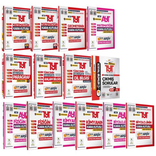 2025 TYT-AYT Kara Kutu ÖSYM Çıkmış Soru Bankası SAYISAL ALTIN SET Konu Özetli Video/PDF Çözümlü
