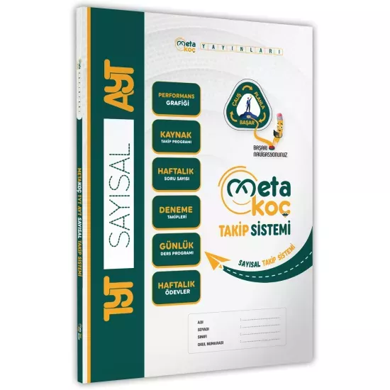 2026 YKS TYT-AYT Meta Koç Sayısal Öğrenci Takip Sistemi (Konu-Soru-Video Takip Defteri)
