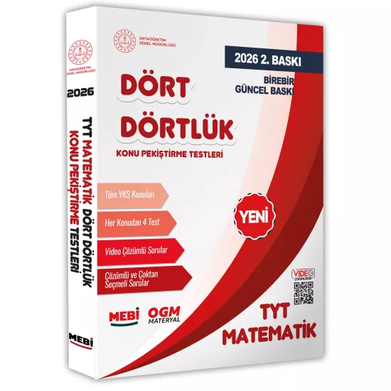 2026 YKS-TYT MEBİ-OGM Dört Dörtlük Matematik Pekiştirme Testi A4 Renkli Soru Bankası BASKI ÜCRETİ