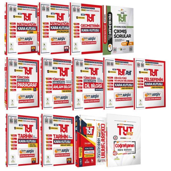 2025 TYT Kara Kutu ÖSYM Çıkmış Soru Bankası TM (EŞİT AĞIRLIK) ALTIN SET Konu Özetli Video/PDF Çözüm