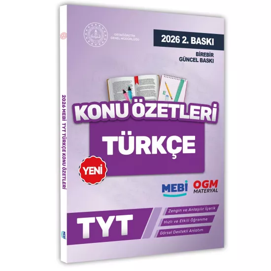 2026 YKS-TYT MEBİ-OGM Türkçe Pratik Konu Özet Kitabı RENKLİ A4 Boyut Görsel Destekli BASKI ÜCRETİ