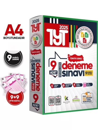 2025 TYT Türkiye Geneli Kurumsal 9lu Paket Deneme Sınavı Dijital Cevaplı