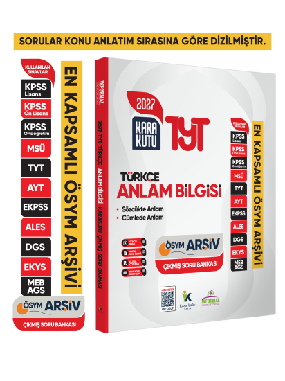 2027 YKS-TYT Türkçenin Kara Kutusu ANLAM BİLGİSİ (Sözcük-Cümle) ÖSYM Çıkmış Çözümlü Soru Bankası