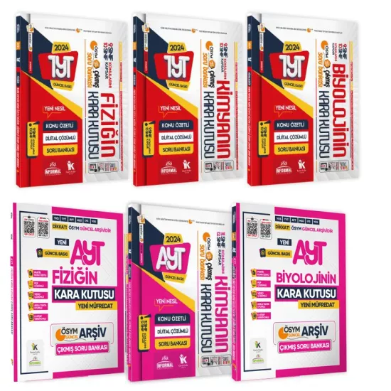 YKS-TYT-AYT Fizik Kimya Biyoloji (FKB) Kara Kutu Konu Ö. D.Çözümlü Soru Bankası PAKET SET
