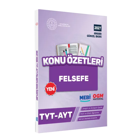 2027 YKS-TYT MEBİ-OGM Felsefe Pratik Konu Özet Kitabı RENKLİ A4 Boyut Görsel Destekli BASKI ÜCRETİ