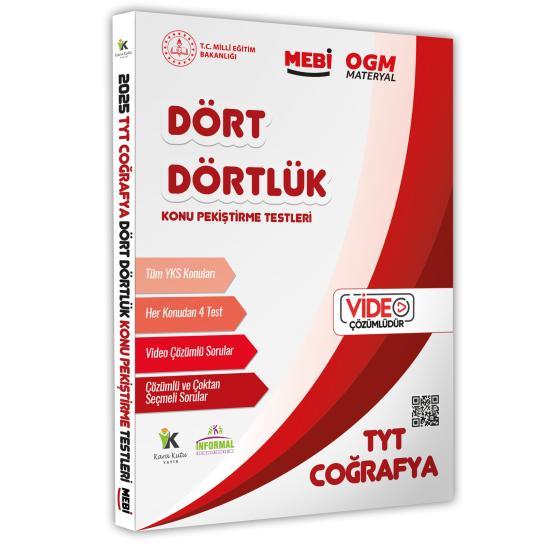 2025 YKS-TYT MEBİ-OGM Dört Dörtlük Coğrafya Pekiştirme Testi Renkli Soru Bankası Video Çözümlü