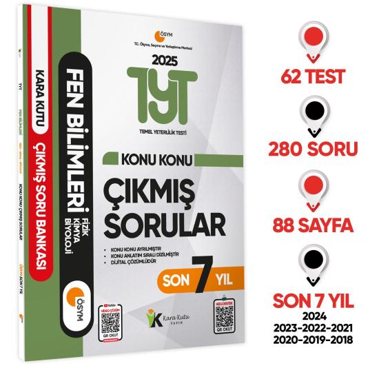 2026 TYT ve AYT FEN Bilimleri Karakutu ÖSYM Çıkmış Soru Bankası 2li Set Çözümlü Konu Konu Son 8 Yıl