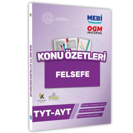 2025 YKS-TYT MEBİ-OGM Felsefe Pratik Konu Özet Kitabı RENKLİ A4 Boyut Görsel Destekli