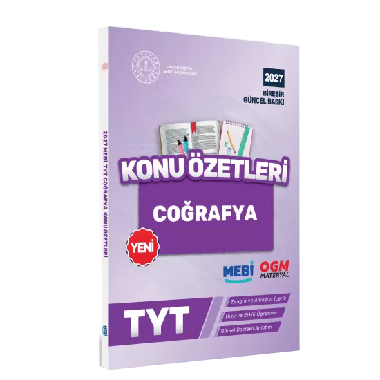 2027 YKS-TYT MEBİ-OGM Coğrafya Pratik Konu Özet Kitabı RENKLİ A4 Boyut Görsel Destekli BASKI ÜCRETİ