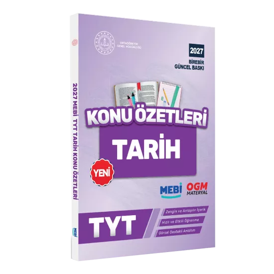 2027 YKS-TYT MEBİ-OGM Tarih Pratik Konu Özet Kitabı RENKLİ A4 Boyut Görsel Destekli BASKI ÜCRETİ