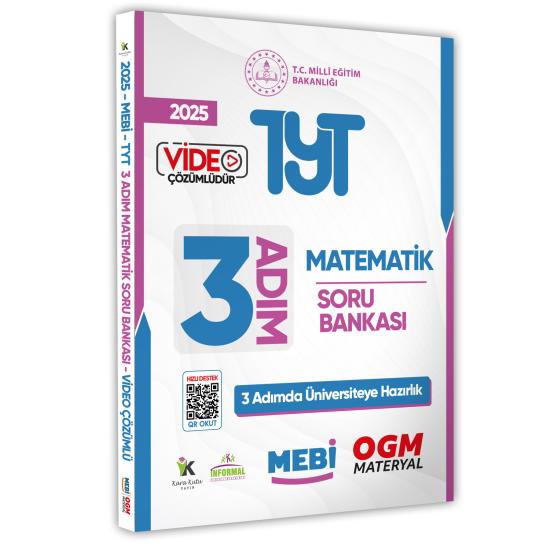 2025 TYT MEBİ-OGM 3 ADIM Matematik Soru Bankası RENKLİ A4 Boyut Video Çözüm (Karakutu Katkılarıyla)