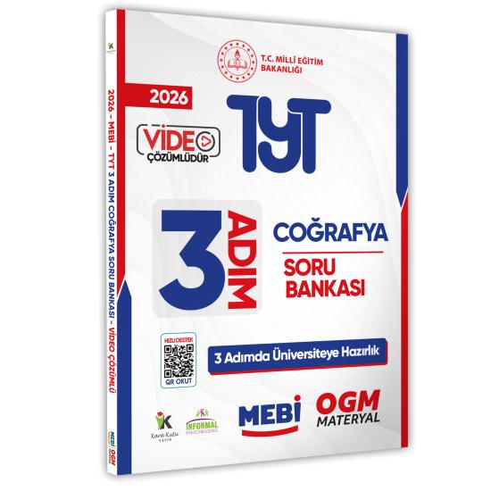 2026 TYT MEBİ-OGM 3 ADIM Coğrafya Soru Bankası RENKLİ A4 Boyut Video Çözümlü (Karakutu Katkılarıyla)