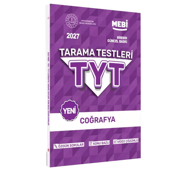 2027 YKS-TYT MEBİ-OGM Coğrafya Özgün Tarama Testleri Kitabı A4 Boyut Renkli Görsel BASKI ÜCRETİ