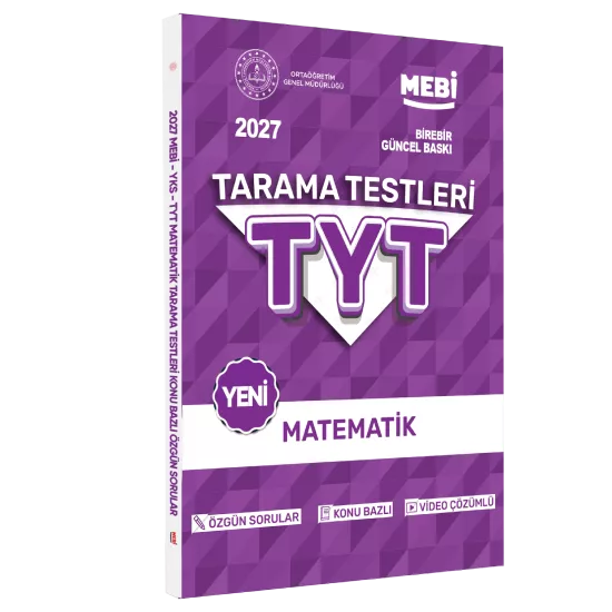 2027 YKS-TYT MEBİ-OGM Matematik Özgün Tarama Testleri Kitabı A4 Boyut Renkli Görsel BASKI ÜCRETİ