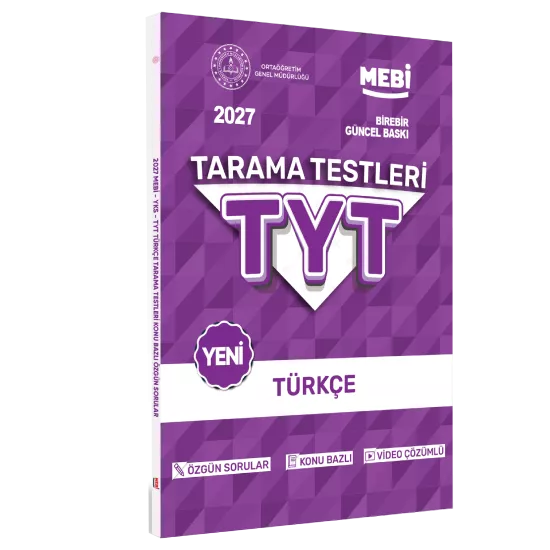 2027 YKS-TYT MEBİ-OGM Türkçe Özgün Tarama Testleri Kitabı A4 Boyut Renkli Görsel BASKI ÜCRETİ