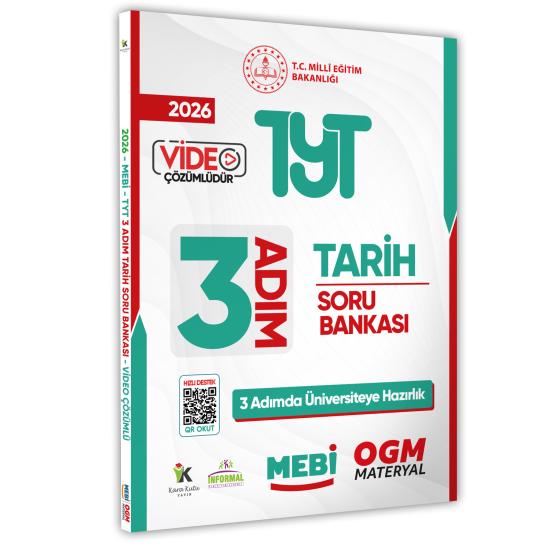 2026 TYT MEBİ-OGM 3 ADIM Tarih Soru Bankası RENKLİ A4 Boyut Video Çözüm (Karakutu Katkılarıyla)