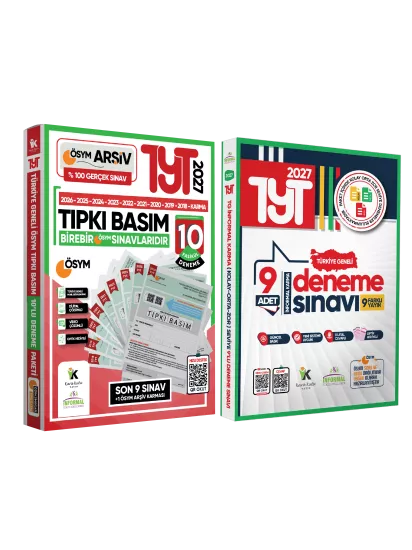 2027 YKS-TYT Ösym Çıkmış Soru 10lu Tıpkı Basım ve Kurumsal 9lu Özgün Paket Deneme Türkiye Geneli