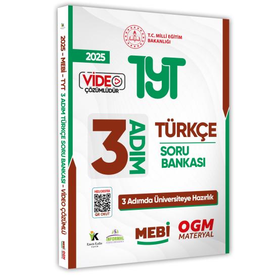2025 TYT MEBİ-OGM 3 ADIM Türkçe Soru Bankası RENKLİ A4 Boyut Video Çözüm (Karakutu Katkılarıyla)