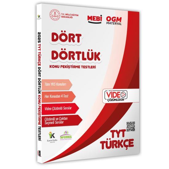 2025 YKS-TYT MEBİ-OGM Dört Dörtlük Türkçe Pekiştirme Testi A4 Renkli Soru Bankası Video Çözümlü