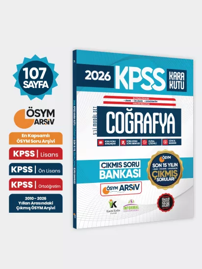 2026 FULLKPSS Lisans-Önlisans-Ortaöğretim Coğrafya’nın Kara Kutusu ÖSYM Çıkmış Soru Bankası Son 15Yıl