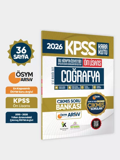 2026 FULLÖnLisans KPSS Coğrafya Kara Kutu ÖSYM Çıkmış Soru Bankası Son 15 Yıl (Sadece Ön Lisans)