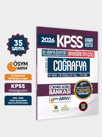 2026 FULLOrtaöğretim KPSS Coğrafya Kara Kutu ÖSYM Çıkmış Soru Bankası Son 15 Yıl(Sadece Ortaöğretim)
