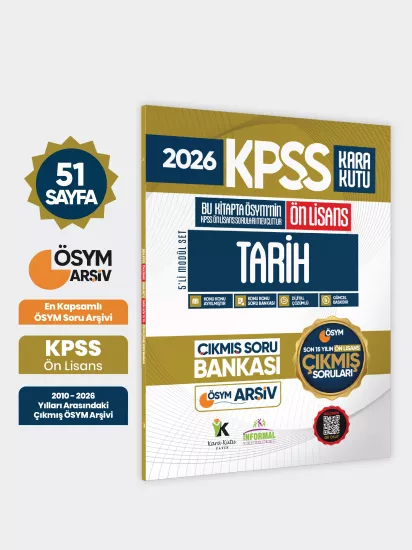2026 FULLÖnLisans KPSS Tarih Kara Kutu ÖSYM Çıkmış Soru Bankası Son 15 Yıl (Sadece Ön Lisans)