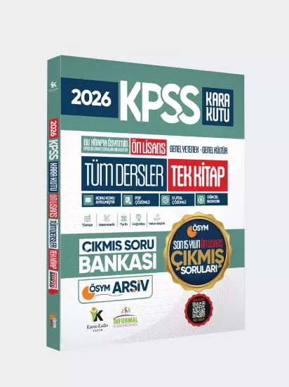 2026 FULLÖnLisans KPSS ÖSYM Tüm Dersler Tek Kitap Soru Bankası Son 15Yıl Çözümlü(Sadece Ön Lisans)