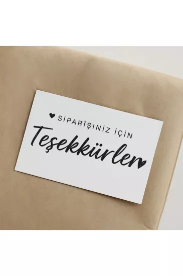 ’’Siparişiniz için teşekkürler’’ Teşekkür Kartı 100 Ad 8x5cm 300 gr Mat Kuşe