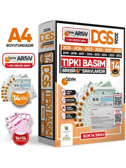 2026 DGS TAM Sayısal-Sözel ÖSYM Çıkmış Soru Tıpkı Basım 14lü Deneme Türkiye Geneli Dijital Çözümlü