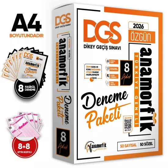 2026 DGS Anamorfik 8li Deneme Paketi Özgün Yeni Nesil Türkiye Geneli Kurumsal Çözümlü