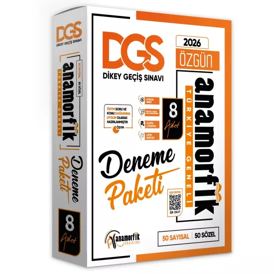 2026 DGS Anamorfik 8li Deneme Paketi Özgün Yeni Nesil Türkiye Geneli Kurumsal Çözümlü
