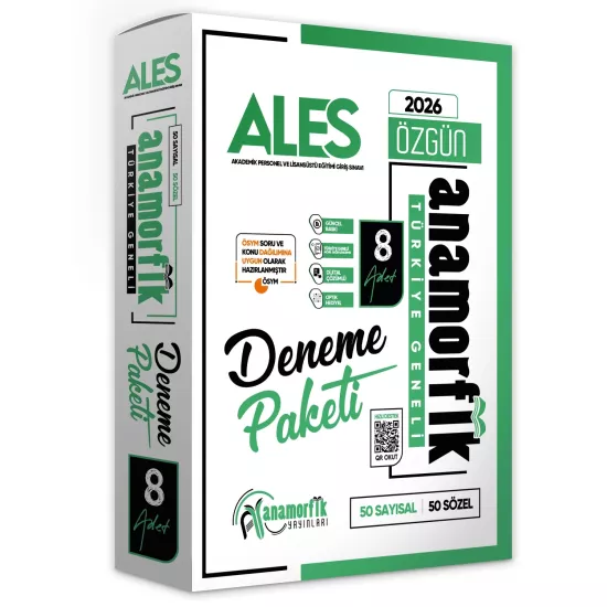 2026 ALES Anamorfik 8li Deneme Paketi Özgün Yeni Nesil Türkiye Geneli Kurumsal Çözümlü