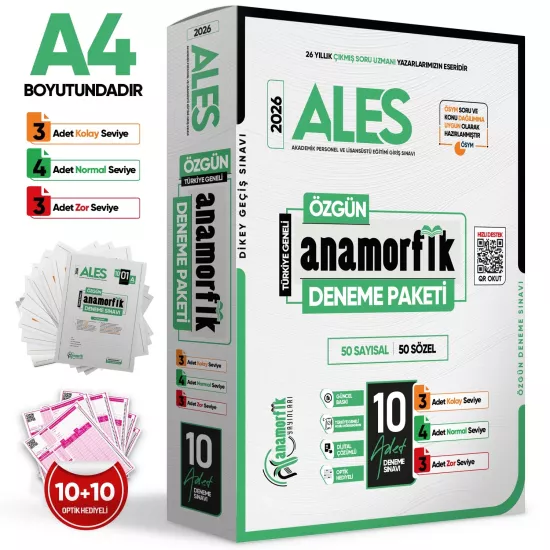 2026 ALES Anamorfik 10lu ve 8li Deneme Paketi 2li Set Özgün Yeni Nesil Türkiye Geneli Dijital Çözüm