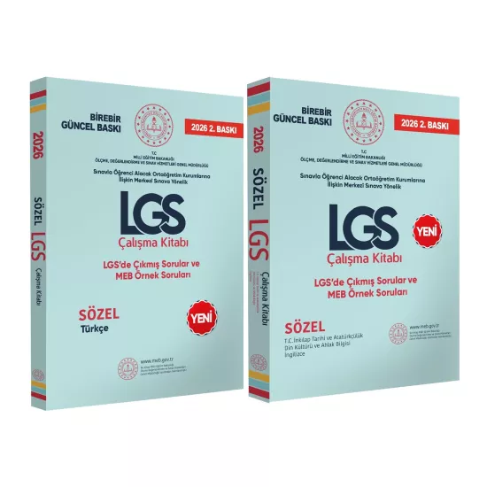 2026 8.SINIF LGS MEB Örnek Soruları Sözel Çalışma 2li Kitap SETİ RENKLİ Baskı GÜNCEL