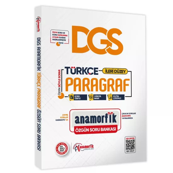 2025 DGS ANAMORFİK Türkçe Paragraf Özgün Soru Bankası Konu Özetli Dijital Çözümlü