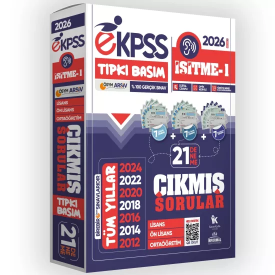 2026 EKPSS Lisans-Önlisans-Ortaöğretim İşitme-1 ÖSYM Tıpkı Basım 21’li Kitapçık TG Deneme Paketi