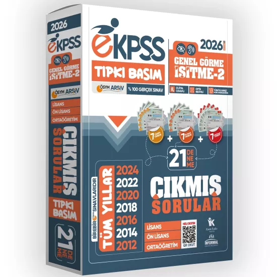 2026 EKPSS Lisans-Önlisans-Ortaöğretim Genel Görme İşitme-2 ÖSYM Tıpkı Basım 21’li Kitapçık Paketi