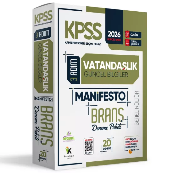 2026 KPSS Ön Lisans Vatandaşlık Kara Kutu Soru Bankası ve Manifesto Çözümlü Branş Deneme 2li Seti