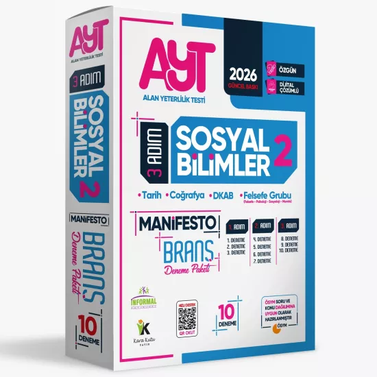 2026 YKS AYT Sosyal Bilimlerin (2) Manifestosu BRANŞ Deneme Paketi 10lu Dijital Çözümlü          