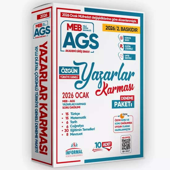 2026 Ocak Müfredatı MEB-AGS Yazarlar Karması 10lu Deneme 80 Soruluk GY-GK-Eğitim Çözümlü TG Paket
