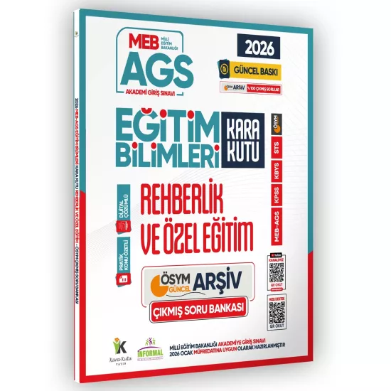2026 MEB AGS Eğitim Bilimlerinin Kara Kutusu REHBERLİK-ÖZEL ÖĞRETİM ÖSYM Çıkmış Soru Bankası Çözümlü