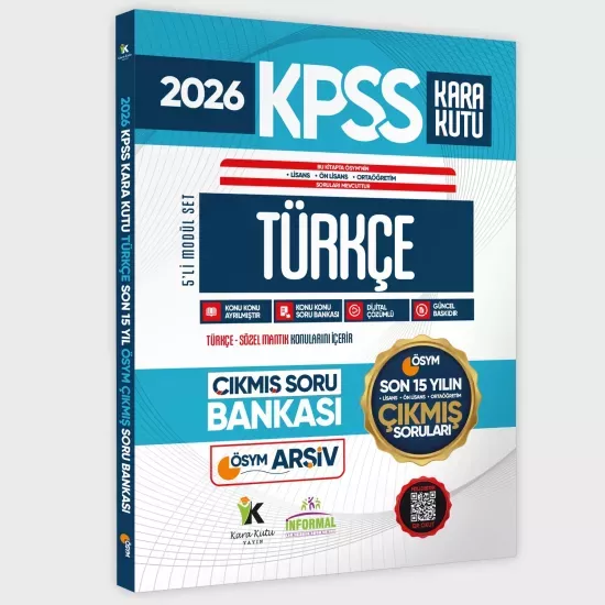 2026 FULLKPSS Lisans-Önlisans-Ortaöğretim Türkçe’nin Kara Kutusu ÖSYM Çıkmış Soru Bankası Son 15 Yıl         