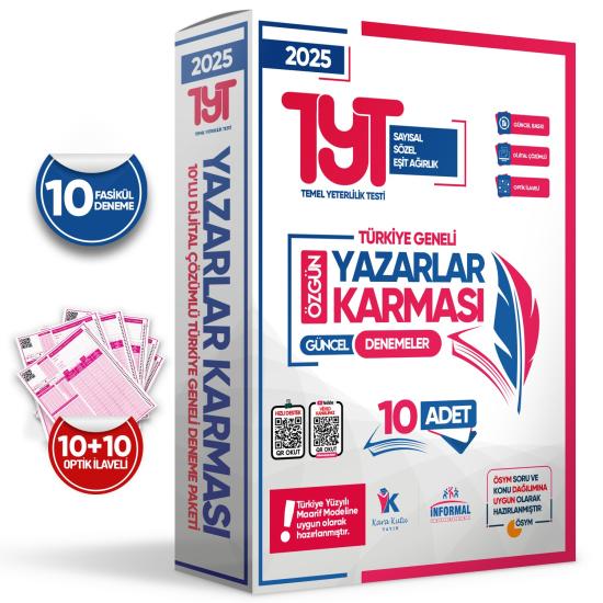 2025 YKS-TYT Yeni Sistem Yazarlar Karması Türkiye Geneli KURUMSAL 10lu Dijital Çözümlü Deneme Paketi