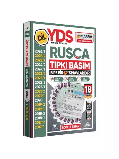 2026 YDS Rusça ÖSYM Tıpkı Basım Çıkmış Soru Deneme Paketi Dijital Çözümlü 18li Fasikül SETİ